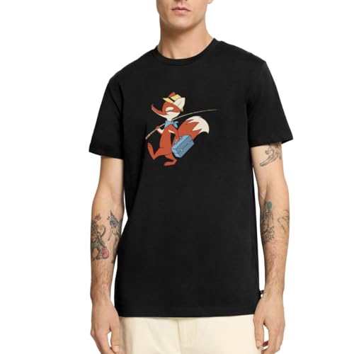 Spreadshirt Sandmännchen Herr Fuchs Mit Angel Männer Premium T-Shirt, XXL, Schwarz von Spreadshirt