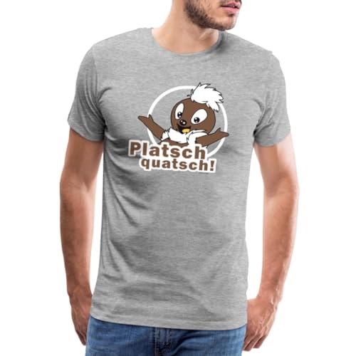 Spreadshirt Sandmännchen Pitti Platsch Quatsch Männer Premium T-Shirt, 3XL, Grau meliert von Spreadshirt