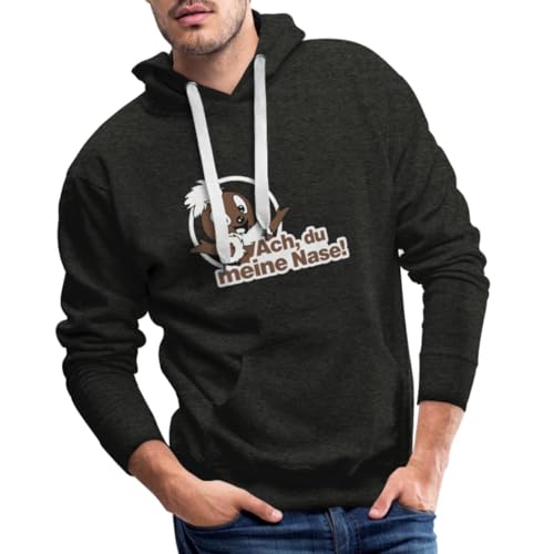 Spreadshirt Sandmännchen Pittiplatsch ACH Du Meine Männer Premium Hoodie, L, Anthrazit von Spreadshirt