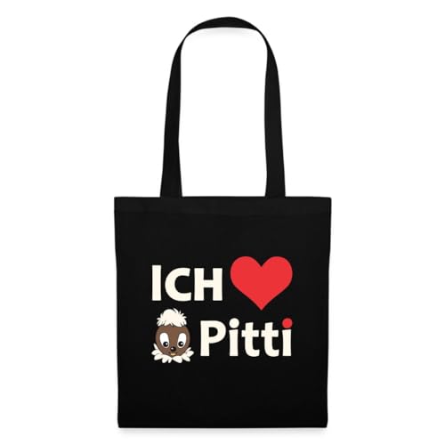 Spreadshirt Sandmännchen Pittiplatsch Ich Liebe Pitti Stoffbeutel, One size, Schwarz von Spreadshirt