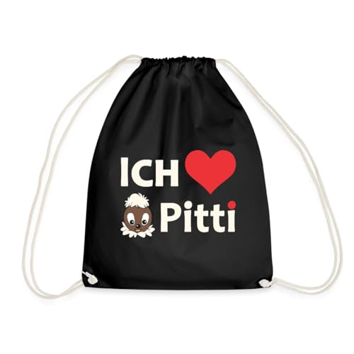 Spreadshirt Sandmännchen Pittiplatsch Ich Liebe Pitti Turnbeutel, One size, Schwarz von Spreadshirt