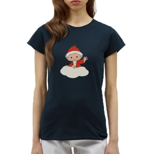 Spreadshirt Sandmännchen Sandmann Fliegt Auf Wolke Frauen T-Shirt, XXL, Navy von Spreadshirt