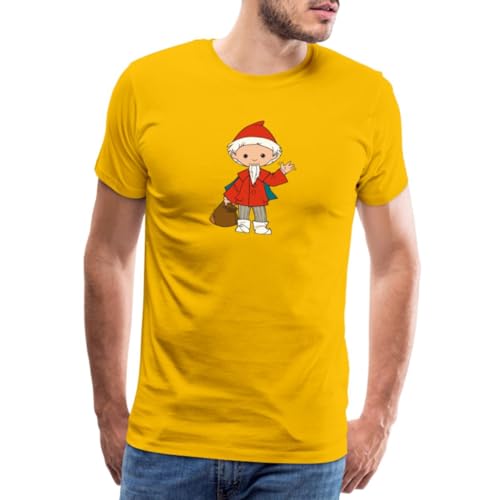 Spreadshirt Sandmännchen Winkt Sandmann Merch Männer Premium T-Shirt, 3XL, Sonnengelb von Spreadshirt