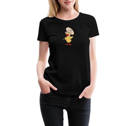 Spreadshirt Sandmännchen Schnatterinchen Mit Schirm Frauen Premium T-Shirt, M, Schwarz von Spreadshirt