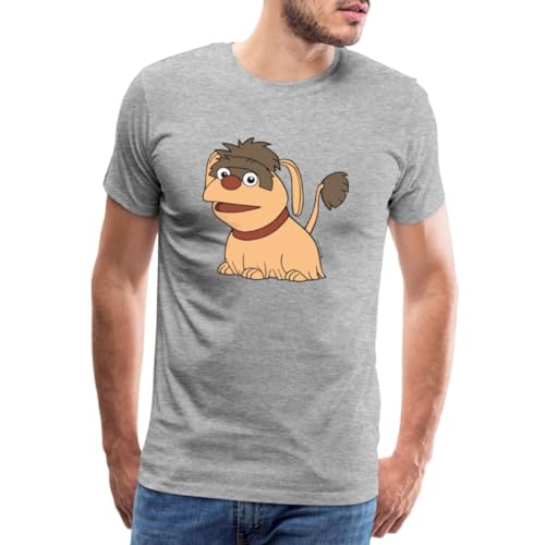 Spreadshirt Sandmännchen Und Seine Freunde Hund Moppi Männer Premium T-Shirt, XL, Grau meliert von Spreadshirt