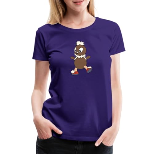 Spreadshirt Sandmännchen Und Seine Freunde Pittiplatsch Frauen Premium T-Shirt, L, Lila von Spreadshirt