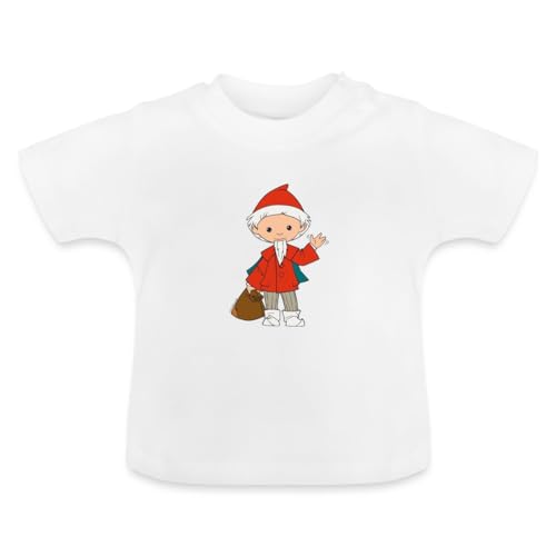 Spreadshirt Sandmännchen Winkt Sandmann Merch Baby Bio-T-Shirt mit Rundhals, 18-24 Monate, weiß von Spreadshirt