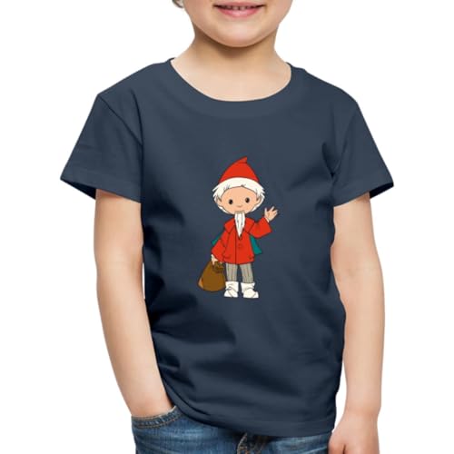 Spreadshirt Sandmännchen Winkt Sandmann Merch Kinder Premium T-Shirt, 98/104 (2 Jahre), Navy von Spreadshirt