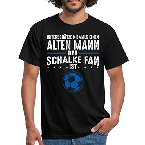 Spreadshirt Schalke Fan Alter Mann Fußball Geschenk Gelsenkirchen Männer T-Shirt, S, Schwarz von Spreadshirt