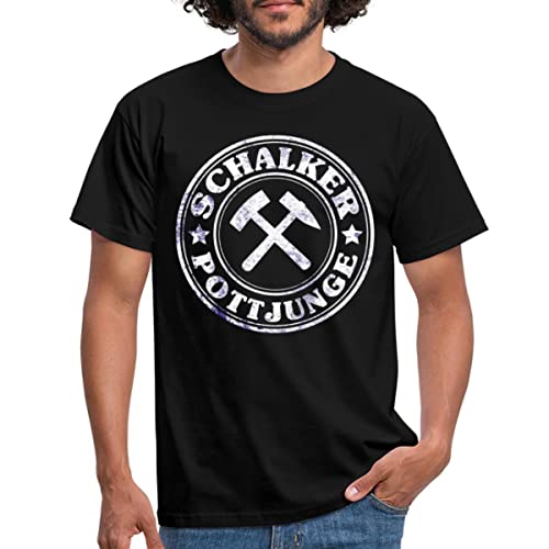 Spreadshirt Schalker Pottjunge | Ruhrpott Geschenke | Pottliebe Männer T-Shirt, 3XL, Schwarz von Spreadshirt