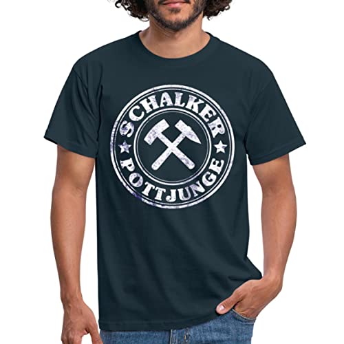 Spreadshirt Schalker Pottjunge | Ruhrpott Geschenke | Pottliebe Männer T-Shirt, L, Navy von Spreadshirt