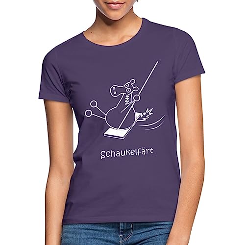 Spreadshirt Schaukelfärt Schaukel Pferd Färt Wortspiel Frauen T-Shirt, XL, Dunkellila von Spreadshirt