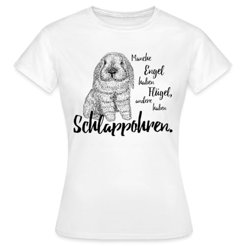 Spreadshirt Schlappohren Hase Kaninchen Widder Frauen T-Shirt, XXL, Weiß von Spreadshirt