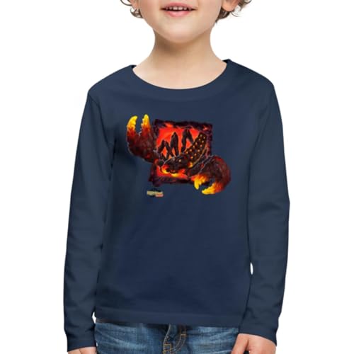 Spreadshirt Schleich Eldrador Lavaskorpion Kinder Premium Langarmshirt, 110/116 (4 Jahre), Navy von Spreadshirt