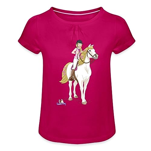 Spreadshirt Schleich Horse Club Sofia posiert auf Blossom Mädchen T-Shirt mit Raffungen, 12 Jahre, Fuchsia von Spreadshirt