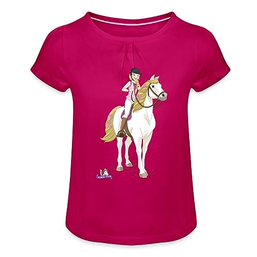 Spreadshirt Schleich Horse Club Sofia posiert auf Blossom Mädchen T-Shirt mit Raffungen, 6 Jahre, Fuchsia von Spreadshirt