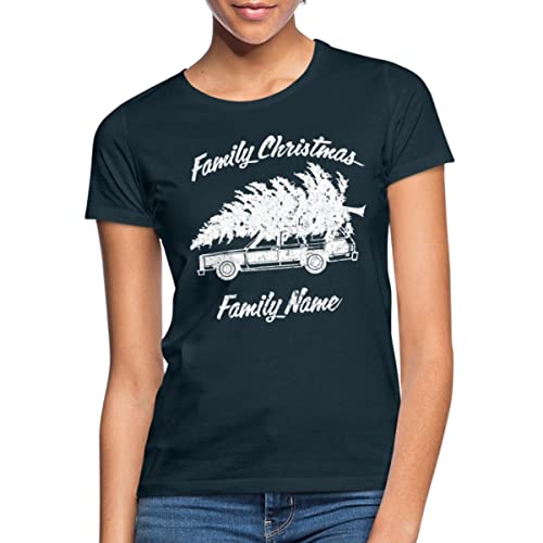 Spreadshirt Schöne Bescherung Griswold Family Christmas Personalisiert Mit Name Frauen T-Shirt, L, Navy von Spreadshirt