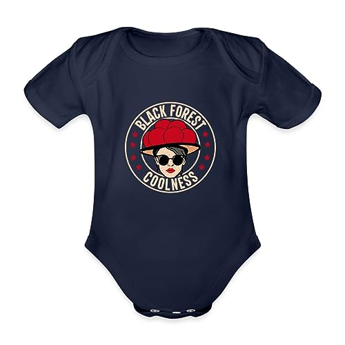 Spreadshirt Schwarzwald Bollenhut Black Forest Coolness Geschenk Baby Bio-Kurzarm-Body, 74 (6-9 M.), Dunkelnavy von Spreadshirt