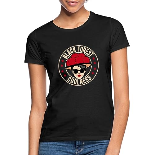 Spreadshirt Schwarzwald Bollenhut Black Forest Coolness Geschenk Frauen T-Shirt, XXL, Schwarz von Spreadshirt