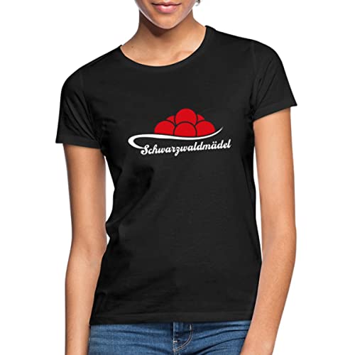 Spreadshirt Schwarzwald Bollenhut Für Schwarzwaldmädel Frauen T-Shirt, M, Schwarz von Spreadshirt