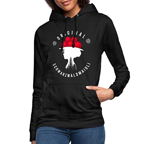 Spreadshirt Schwarzwald Bollenhut Schwarzwaldmaidl Frauen Hoodie, M, Schwarz von Spreadshirt