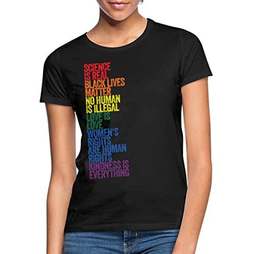 Spreadshirt Science is Real Black Lives Matter LGBT Vintage Frauen T-Shirt, XXL, Schwarz von Spreadshirt