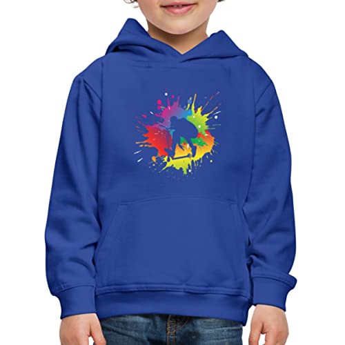 Spreadshirt Scooter Freestyle Bunt Klecks Kinder Premium Hoodie, 134/146 (9-11 Jahre), Royalblau von Spreadshirt