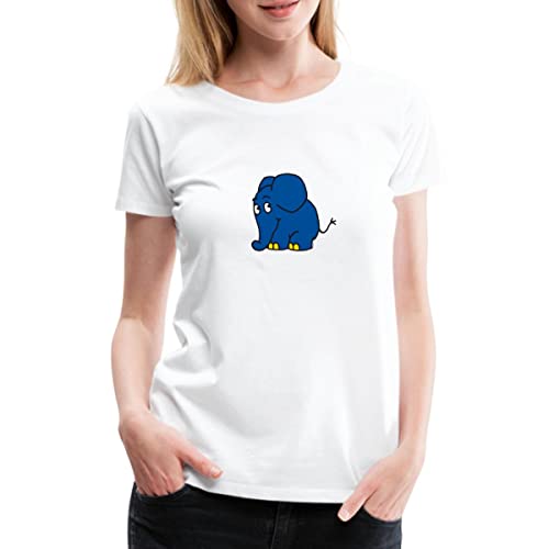 Spreadshirt Sendung Mit Der Maus Kleiner Elefant Stehend Frauen Premium T-Shirt, M, weiß von Spreadshirt