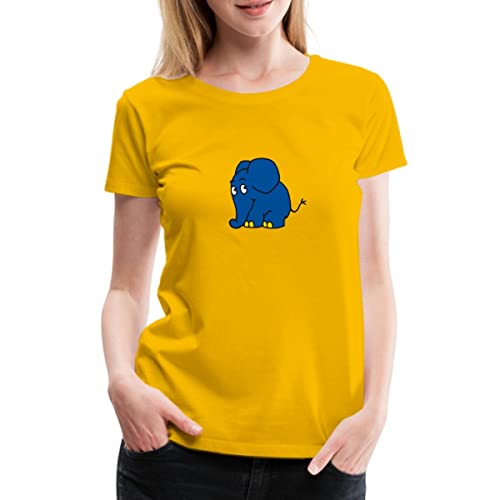 Spreadshirt Sendung Mit Der Maus Kleiner Elefant Stehend Frauen Premium T-Shirt, XXL, Sonnengelb von Spreadshirt