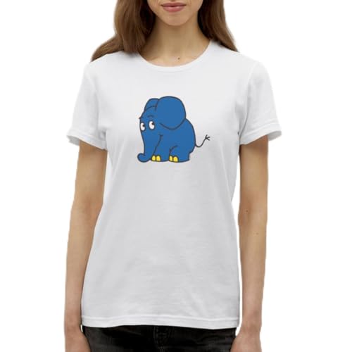 Spreadshirt Sendung Mit Der Maus Kleiner Elefant Stehend Frauen T-Shirt, L, weiß von Spreadshirt