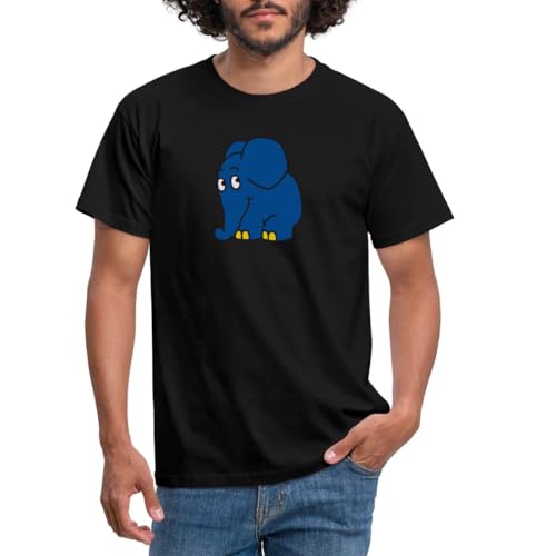 Spreadshirt Sendung Mit Der Maus Kleiner Elefant Stehend Männer T-Shirt, XXL, Schwarz von Spreadshirt