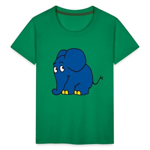 Spreadshirt Sendung Mit Der Maus Kleiner Elefant Stehend Kinder Premium T-Shirt, 110/116 (4 Jahre), Kelly Green von Spreadshirt