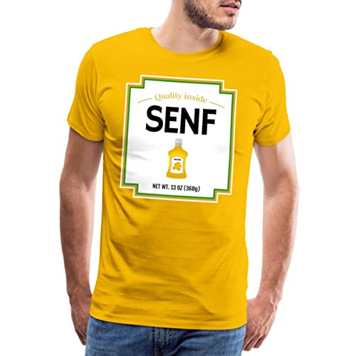 Spreadshirt Senf Partner Kostüm Fasching Karneval Männer Premium T-Shirt, L, Sonnengelb von Spreadshirt