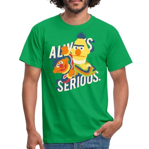 Spreadshirt Sesamstraße Always Serious Männer T-Shirt, 3XL, Kelly Green von Spreadshirt