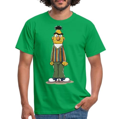 Spreadshirt Sesamstraße Bert wütend Männer T-Shirt, XL, Kelly Green von Spreadshirt