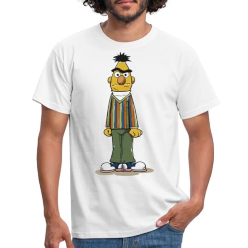 Spreadshirt Sesamstraße Bert wütend Männer T-Shirt, XXL, weiß von Spreadshirt