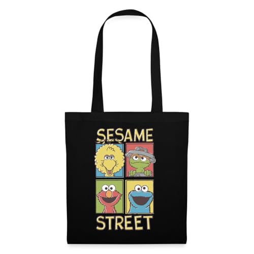 Spreadshirt Sesamstraße Bibo, Oscar, Elmo, Krümelmonster Stoffbeutel, One size, Schwarz Spreadshirt Sesamstraße Bibo, Oscar, Elmo, Krümelmonster Stoffbeutel, One size, Schwarz von Spreadshirt