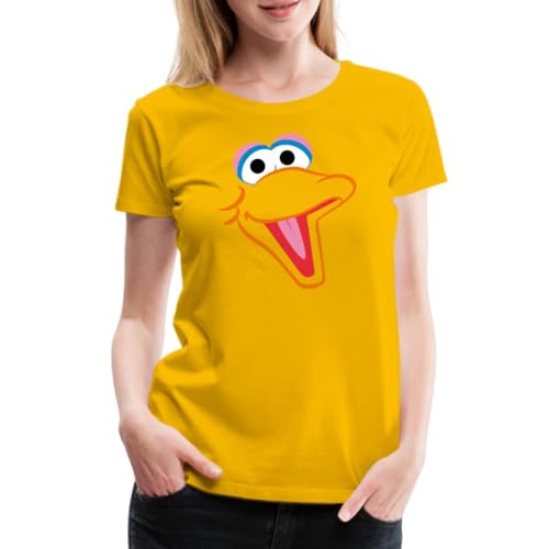 Spreadshirt Sesamstraße Bibo Gesicht Frauen Premium T-Shirt, L, Sonnengelb von Spreadshirt