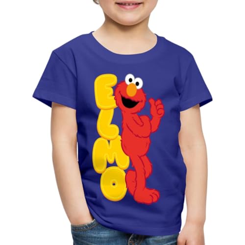 Spreadshirt Sesamstraße Elmo Glücklich Kinder Premium T-Shirt, 122/128 (6 Jahre), Königsblau von Spreadshirt