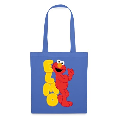 Spreadshirt Sesamstraße Elmo Glücklich Stoffbeutel, One size, Hellblau von Spreadshirt