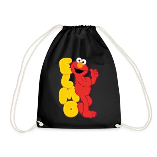 Spreadshirt Sesamstraße Elmo Glücklich Turnbeutel, One size, Schwarz von Spreadshirt