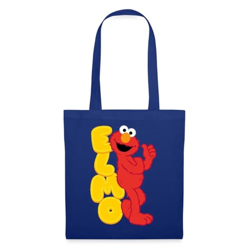 Spreadshirt Sesamstraße Elmo Mit Schriftzug Stoffbeutel, One size, Royalblau von Spreadshirt