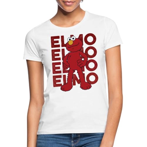 Spreadshirt Sesamstraße Elmo Pose Frauen T-Shirt, S, weiß von Spreadshirt