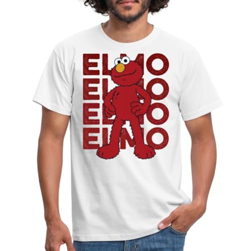 Spreadshirt Sesamstraße Elmo Pose Männer T-Shirt, L, weiß von Spreadshirt