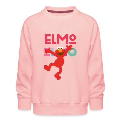 Spreadshirt Sesamstraße Elmo Springt vor Freude Kinder Premium Pullover, 98/104 (3-4 Jahre), Kristallrosa von Spreadshirt