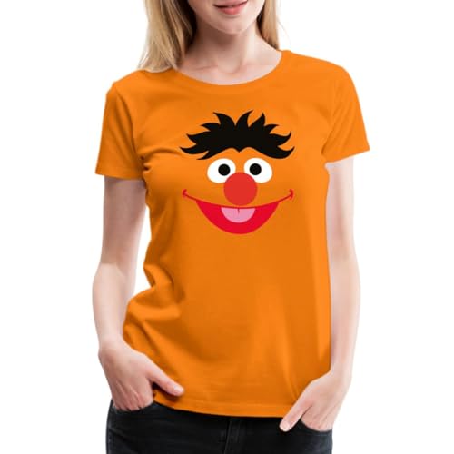 Spreadshirt Sesamstraße Ernie Kostüm Gesicht Frauen Premium T-Shirt, L, Orange von Spreadshirt