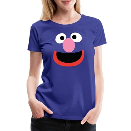 Spreadshirt Sesamstraße Grobi Gesicht Karneval Frauen Premium T-Shirt, M, Königsblau von Spreadshirt