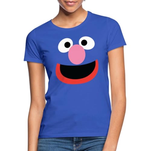 Spreadshirt Sesamstraße Grobi Gesicht Karneval Frauen T-Shirt, S, Royalblau von Spreadshirt