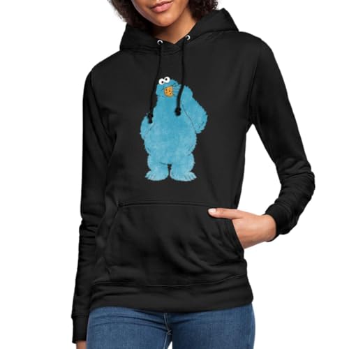 Spreadshirt Sesamstraße Krümelmonster Naschen Frauen Hoodie, XXL, Schwarz von Spreadshirt