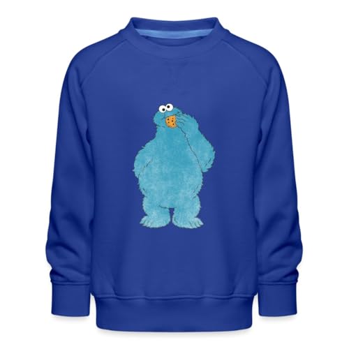 Spreadshirt Sesamstraße Krümelmonster Om Nom Nom Kinder Premium Pullover, 98/104 (3-4 Jahre), Royalblau von Spreadshirt